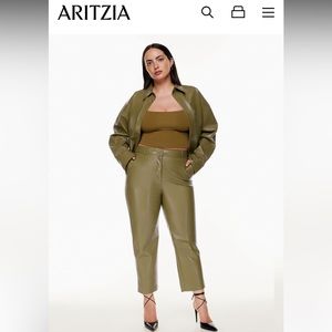 Aritzia Babaton Command Cropped Pant faux leather